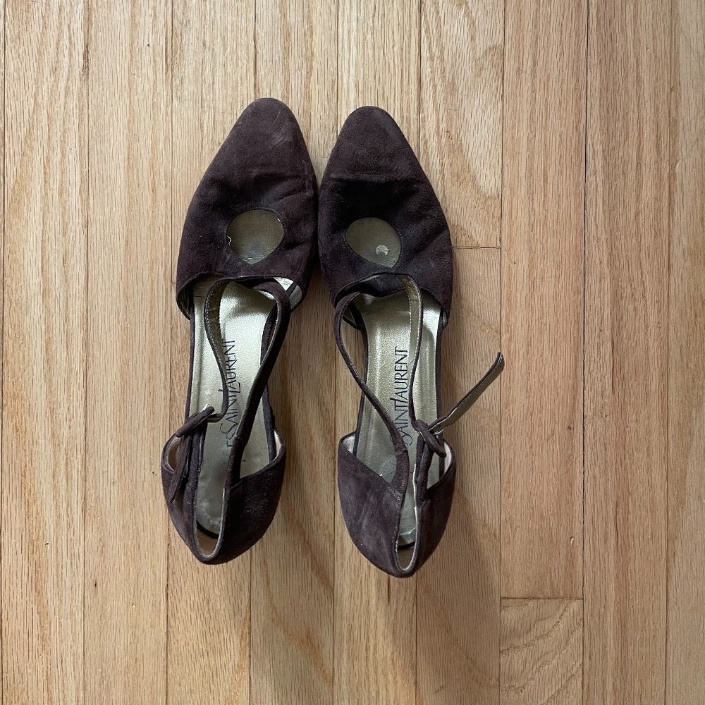 Yves Saint Laurent Strappy Brown Vintage Heels